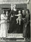 Piero della Francesca madonna and chold enthroned between four angels painting